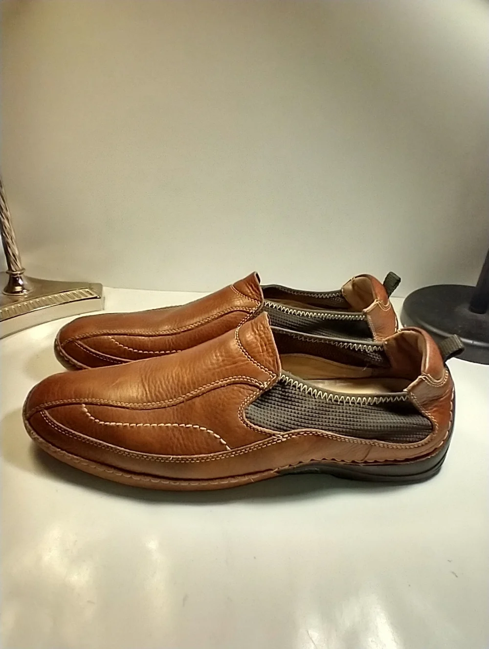 Johnston & Murphy Brown Leather Driving Slip On Loafers Men's sz 13M. - Picture 4 of 12